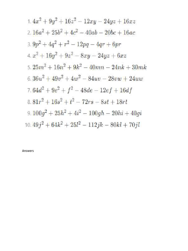 Solving Polynomials (Perfect Square Trinomials) | PDF