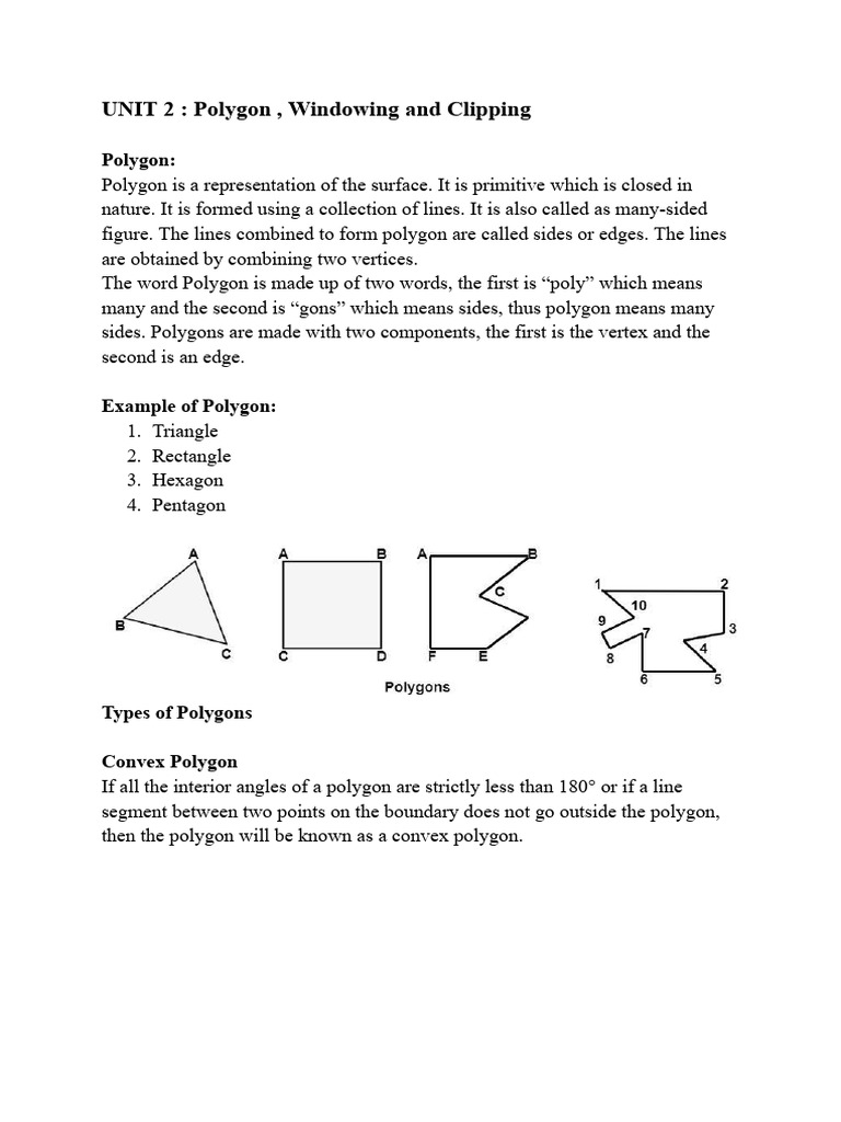 Polygon Types and Clipping Methods | PDF | Polygon | Vertex (Geometry)