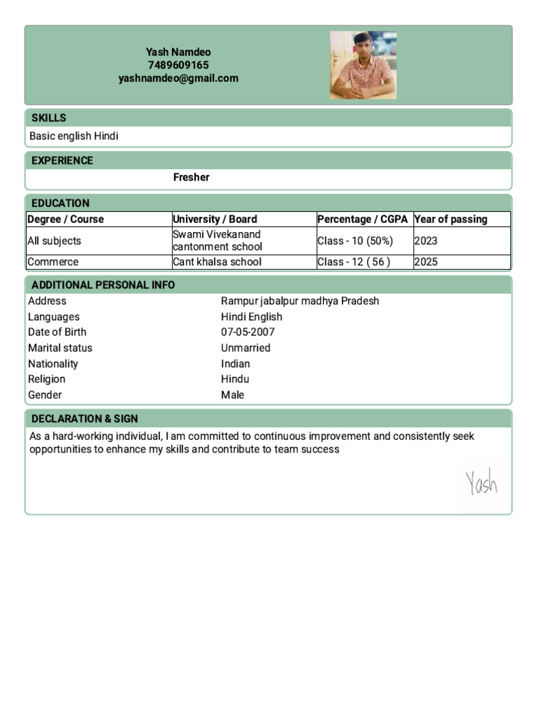 Yash Namdeo | PDF