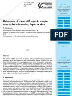 Behaviour of Tracer Di Ffusion in Simple Atmospheric Boundary Layer Models