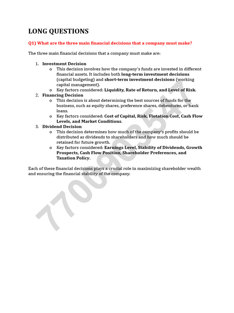 Financial Management Sem 2 Importance - Docx-2 | PDF | Cost Of Capital ...