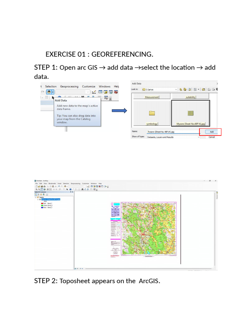 Georeferencing in ArcGIS Guide | PDF