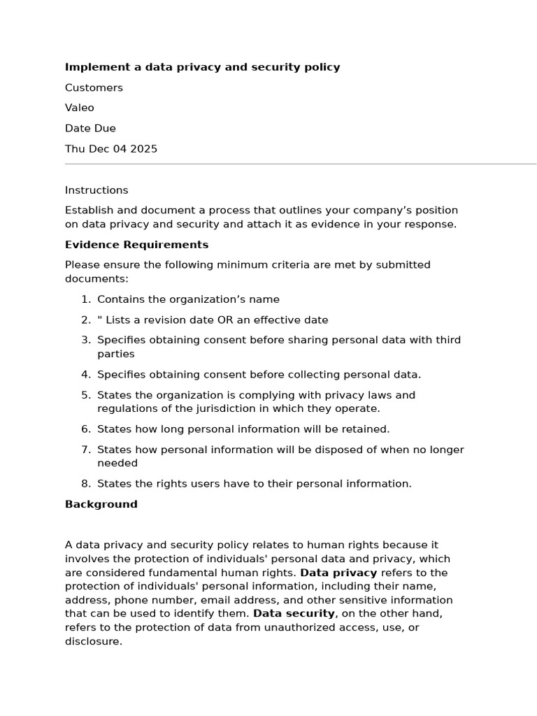 Data Privacy and Security Policy Guide | PDF | Information Security ...