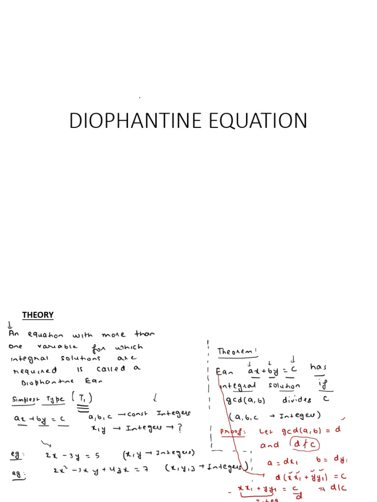 Diophantine Equation PDF | PDF