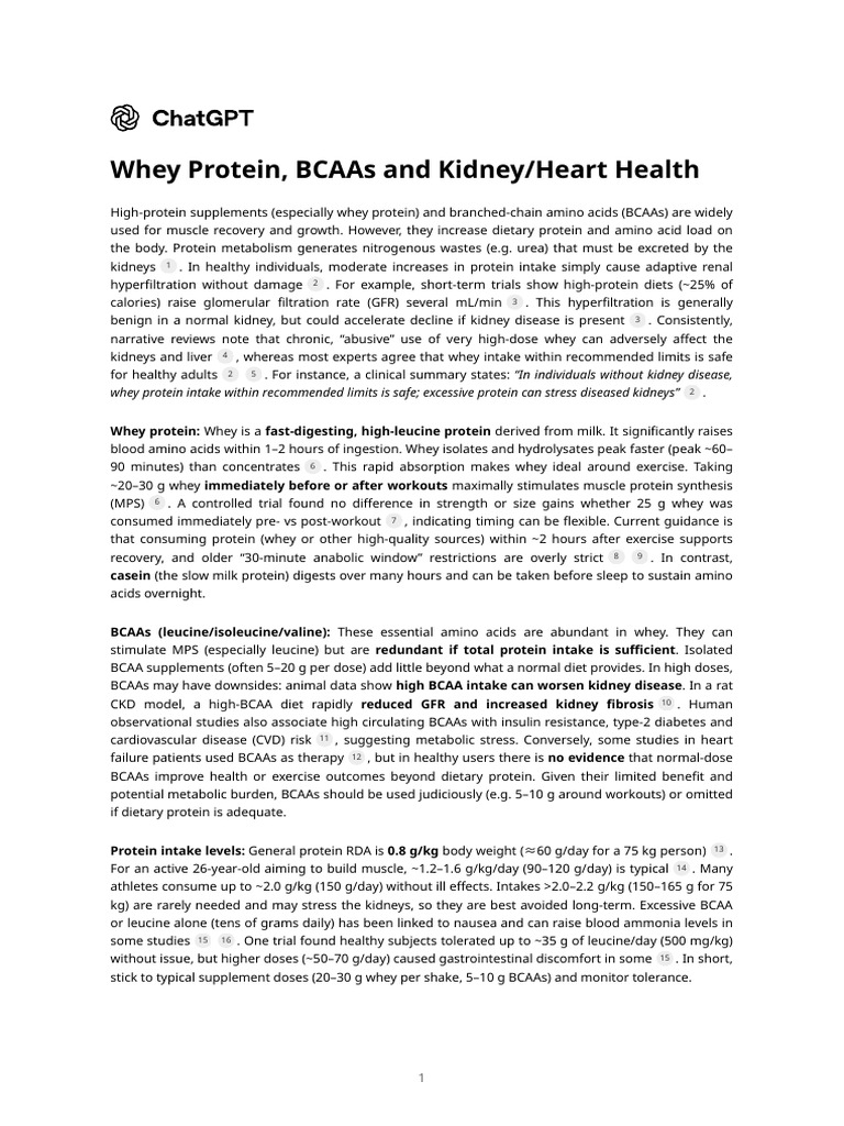 BCAAs and Kidney Health Risks | PDF | Dietary Supplements | Leucine