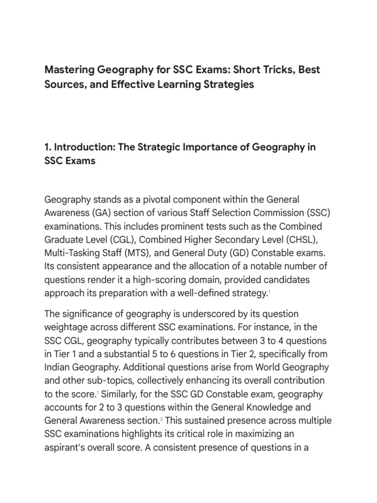 SSC Geography Short Tricks Sources | PDF | Earth Sciences | Geography