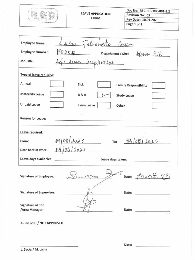 Leave Form | PDF