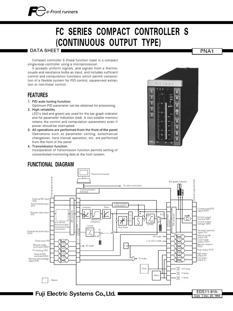 Compact PID Controller S Data Sheet | PDF | Power Supply | Parameter ...