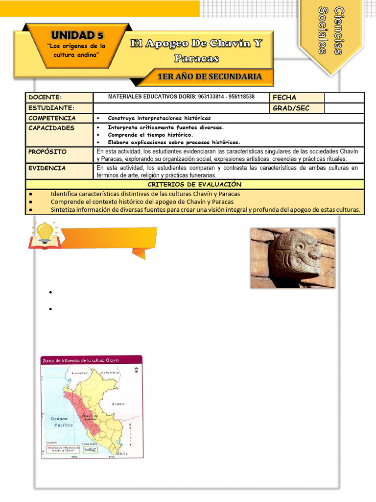 Ficha de Actividad CCSS 1° - Semana 2 | PDF