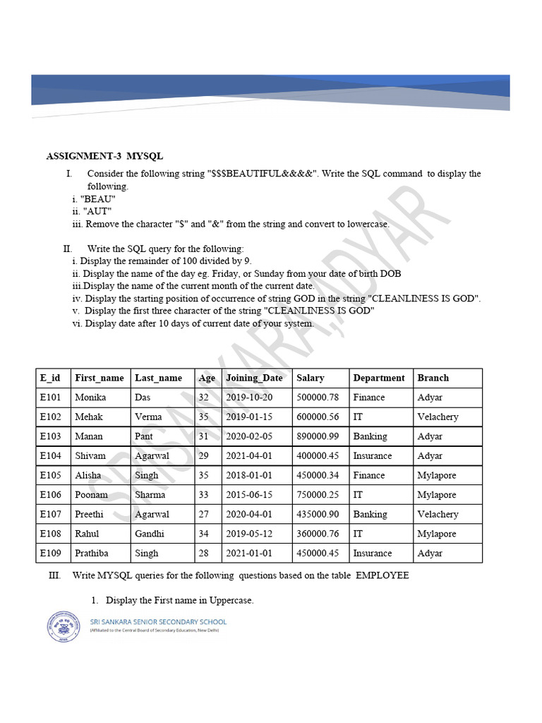 MySQL String and Query Exercises | PDF | Chess Theory | Chess Openings