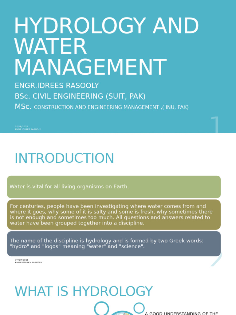 Hydrology and Water Management Overview | PDF | Water Cycle | Hydrology