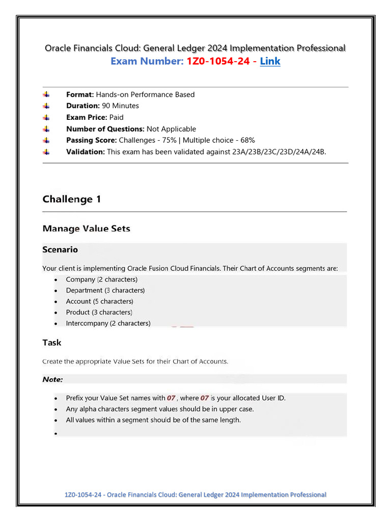 1Z0-1054-24 (Latest Dumps) GL 1 | PDF | International