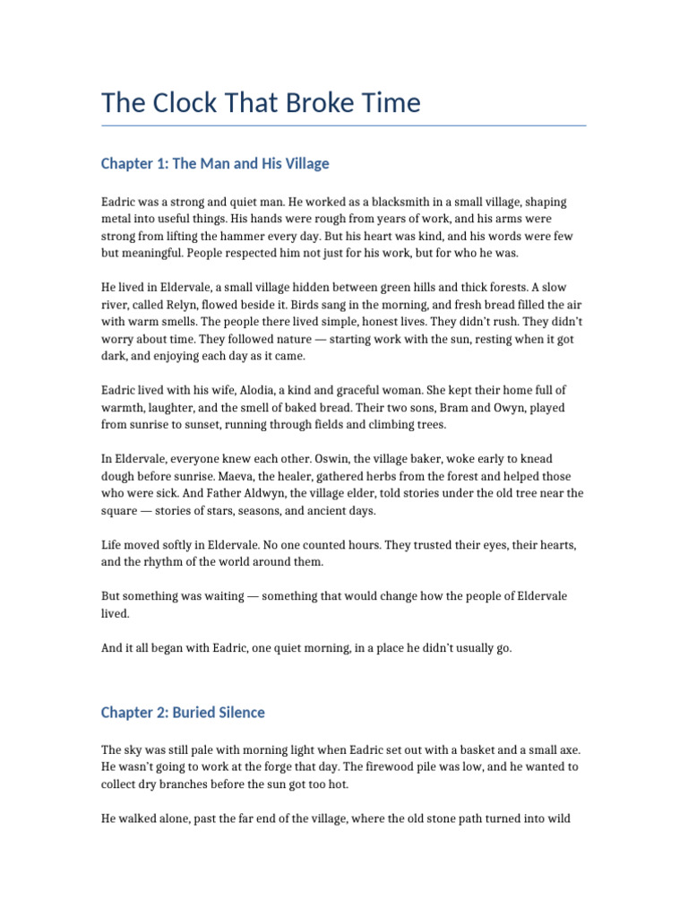 The Clock That Broke Time Ch1 To 5 Final | PDF