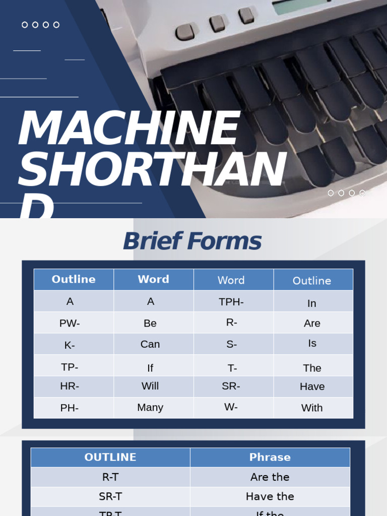 Machine Shorthand 8 | PDF