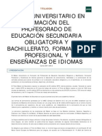 Master Formacion Profesorado ESO Bachillerato FP