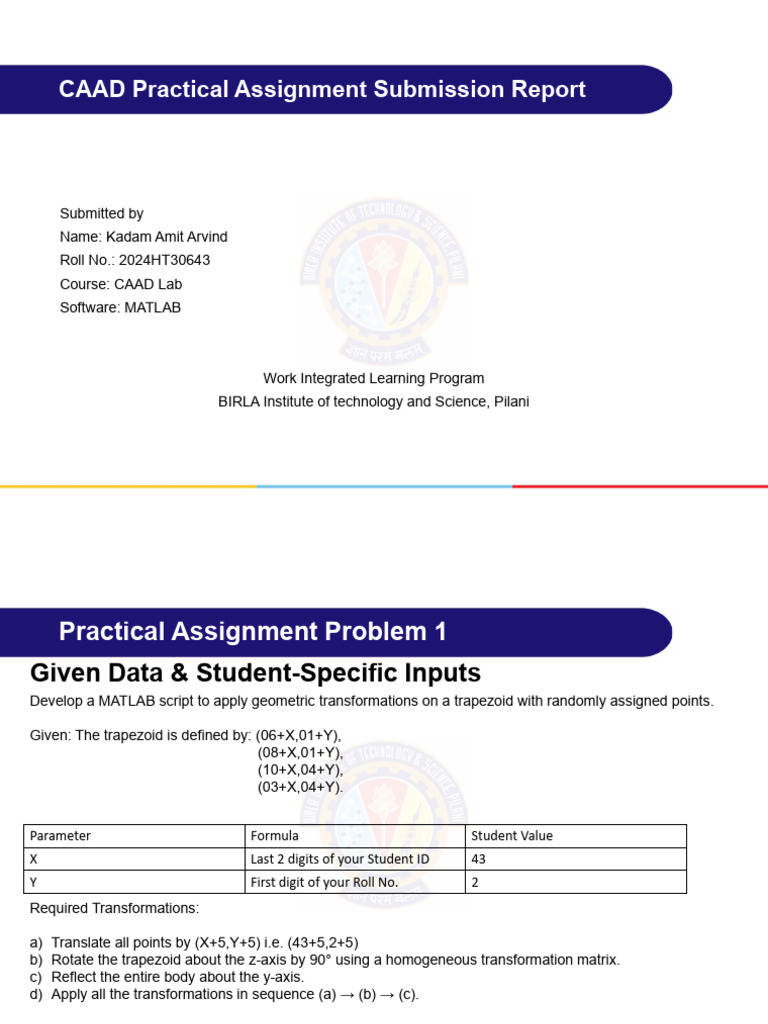 MATLAB Geometric Transformations Report | PDF | Spline (Mathematics ...
