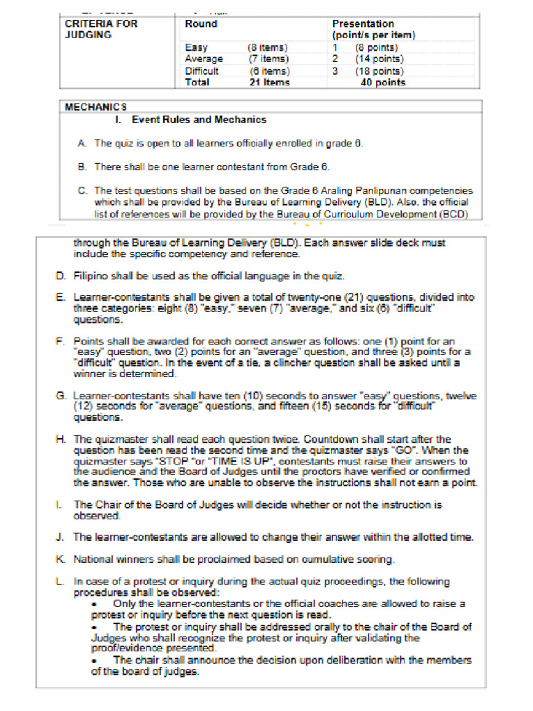 Guidelines Arpan Quiz Bee | PDF
