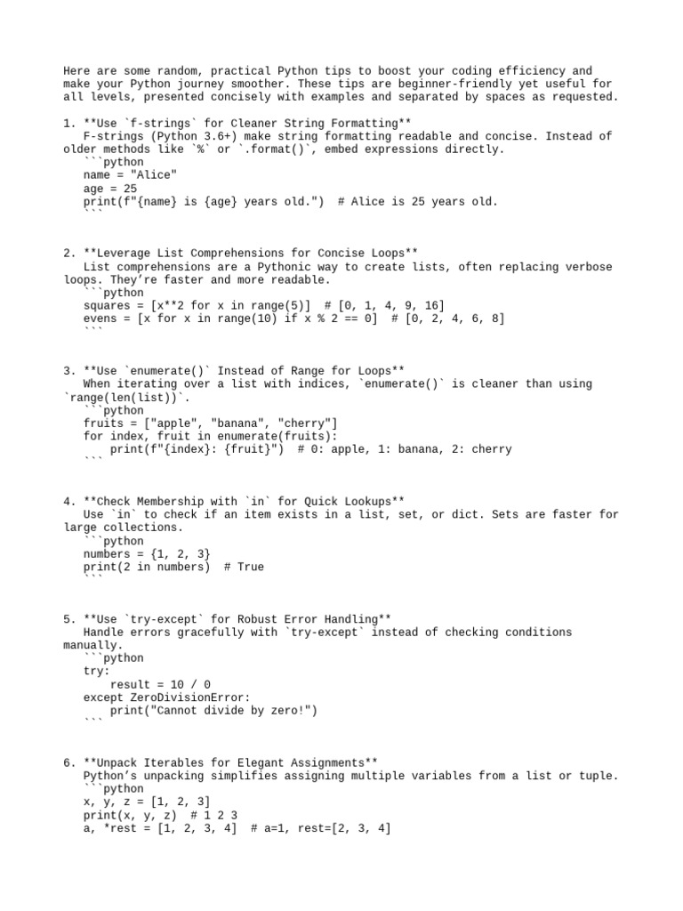 Essential Python Tips for Beginners | PDF | Programming Paradigms ...