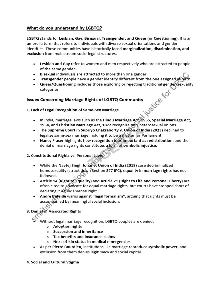 LGBTQ Marriage Rights in India | PDF | Homosexuality | Human Sexuality