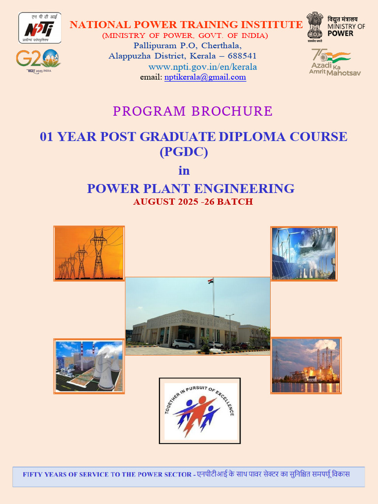 NPTI Kerala PG Diploma Course 2025-26 | PDF | Electrical Grid | High ...