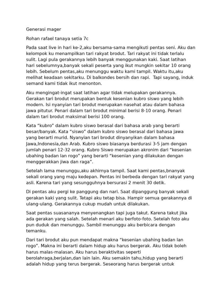 Generasi Mager Rohan 7c | PDF