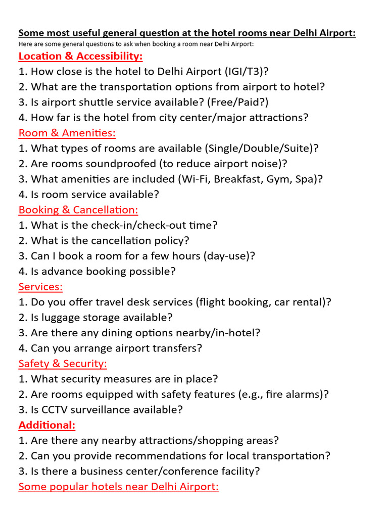 Airport Room Booking Questions | PDF | Hotel | Airport