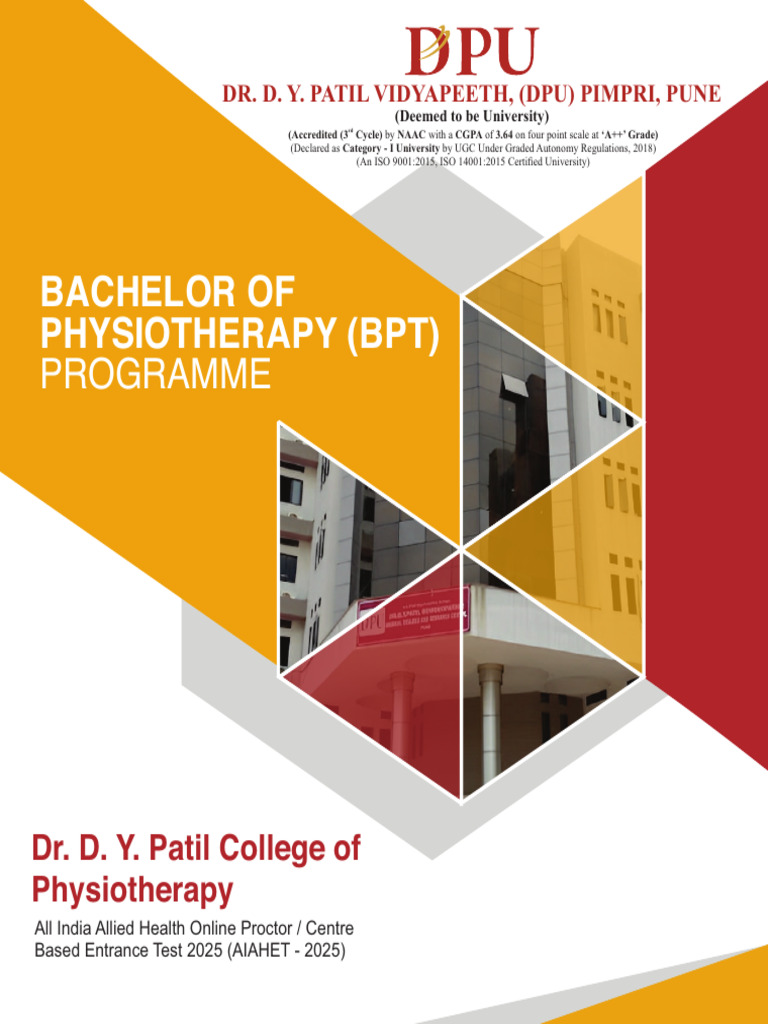 BPT Admission Guide 2025 at DPU | PDF | Physical Therapy