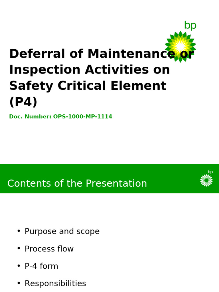 Safety Critical Element Deferral Process | PDF