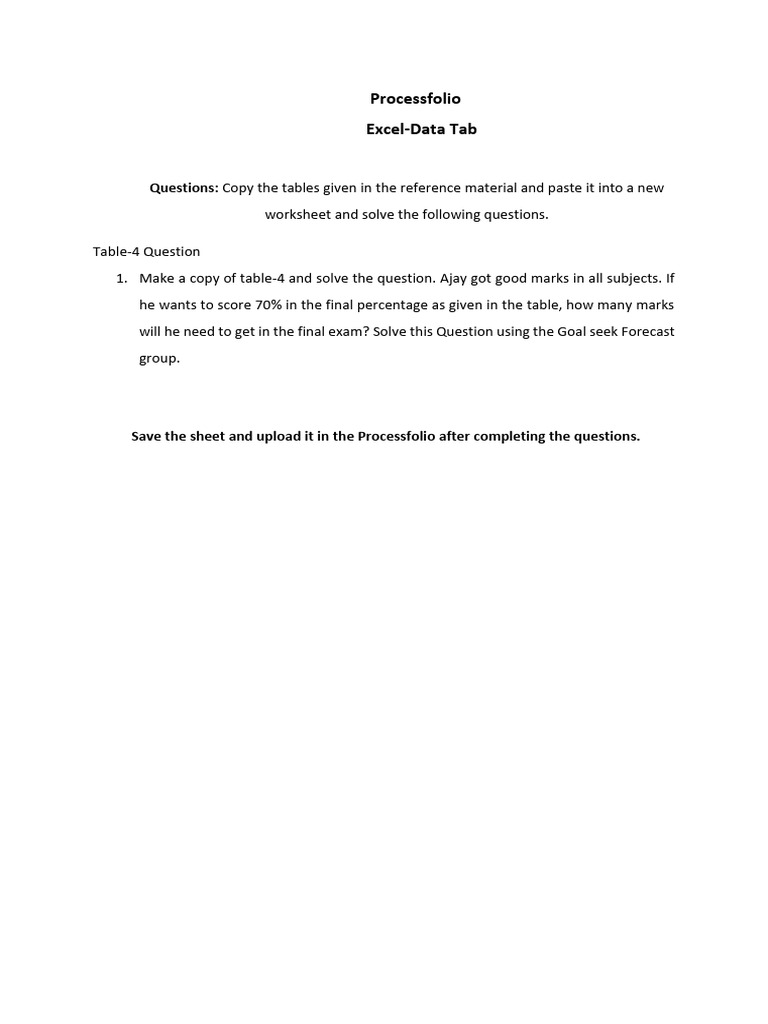 Excel Goal Seek in Processfolio | PDF