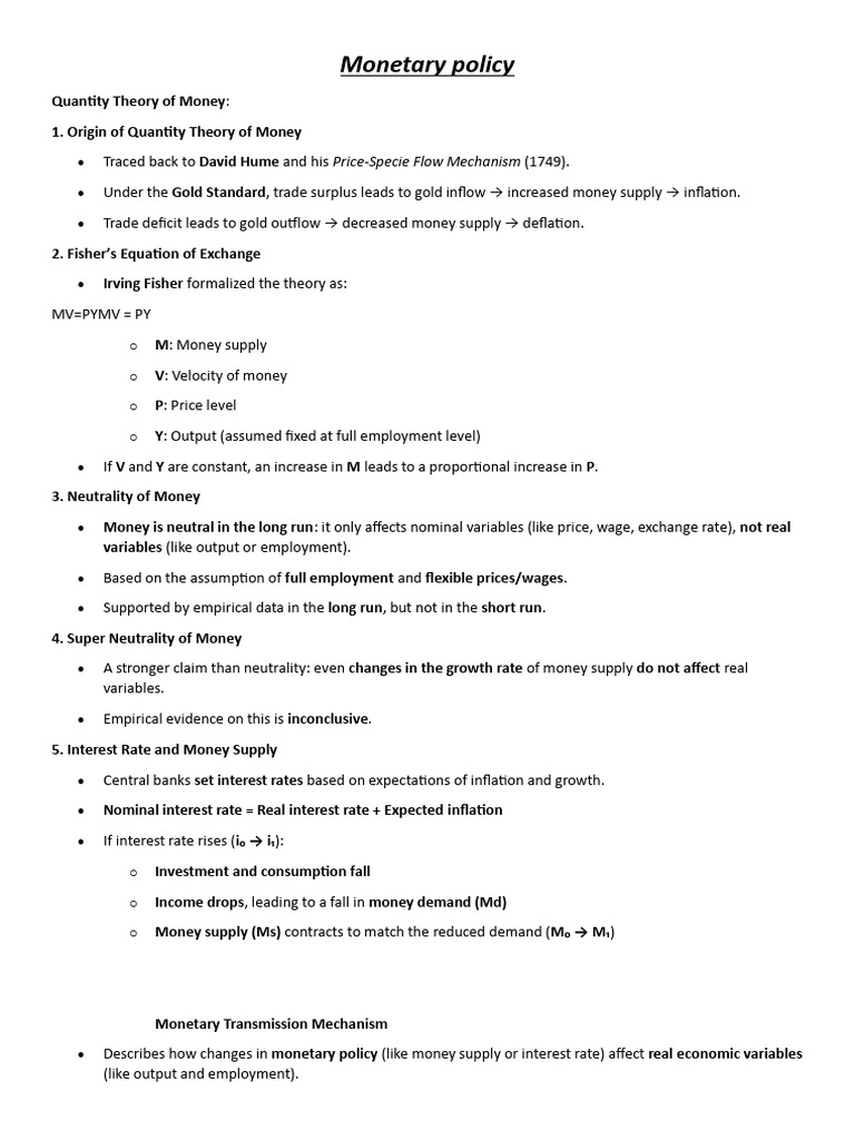 Understanding Monetary Policy Mechanisms | PDF | Quantitative Easing ...