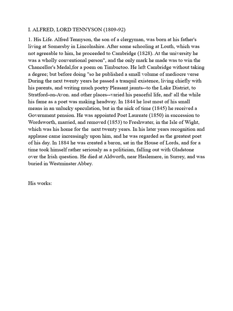 Tennyson's Ulysses Poem Analysis | PDF | Poetry