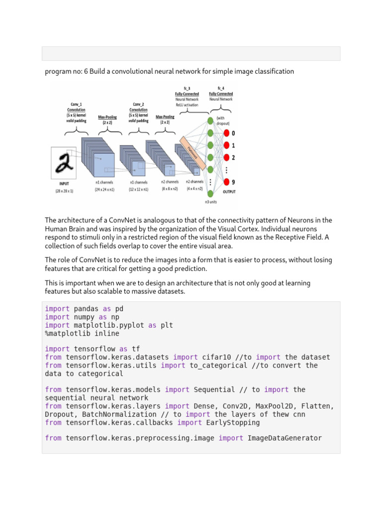 CNN for CIFAR-10 Image Classification | PDF | Neuroscience ...