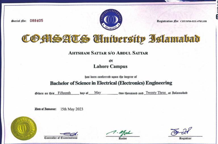 Comsats Degree | PDF
