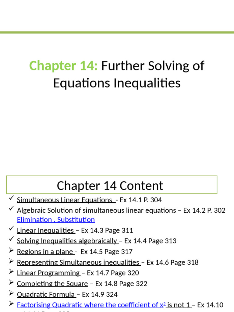 Solving Linear Equations & Inequalities | PDF | Equations | Inequality ...