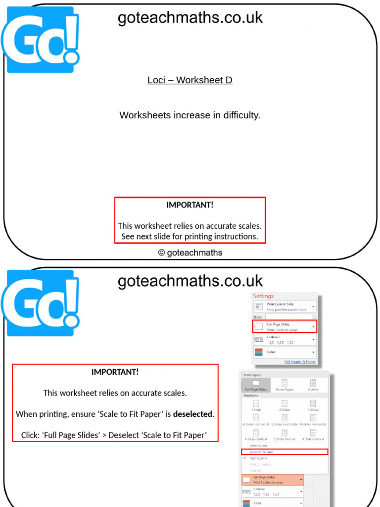 Loci Worksheet for Tree and Well Placement | PDF