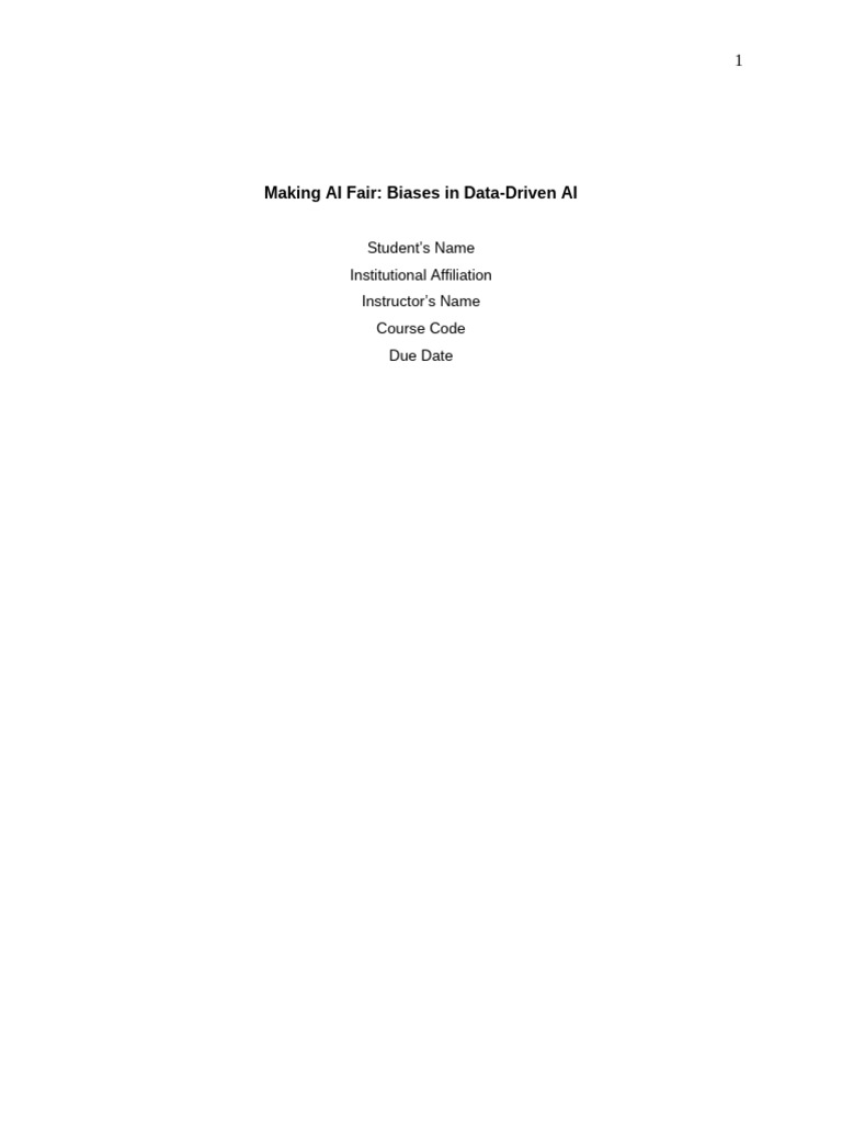 Addressing Bias in Data-Driven AI | PDF | Artificial Intelligence ...