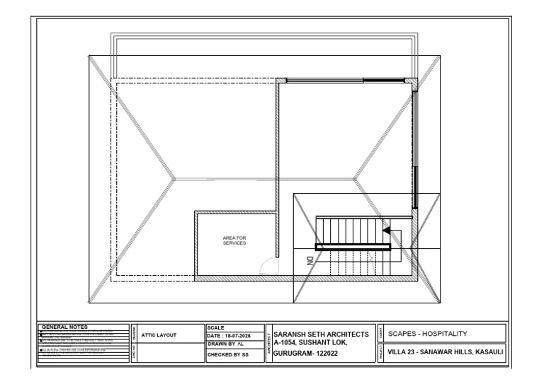 Villa 23 Attic Layout Drawing | PDF