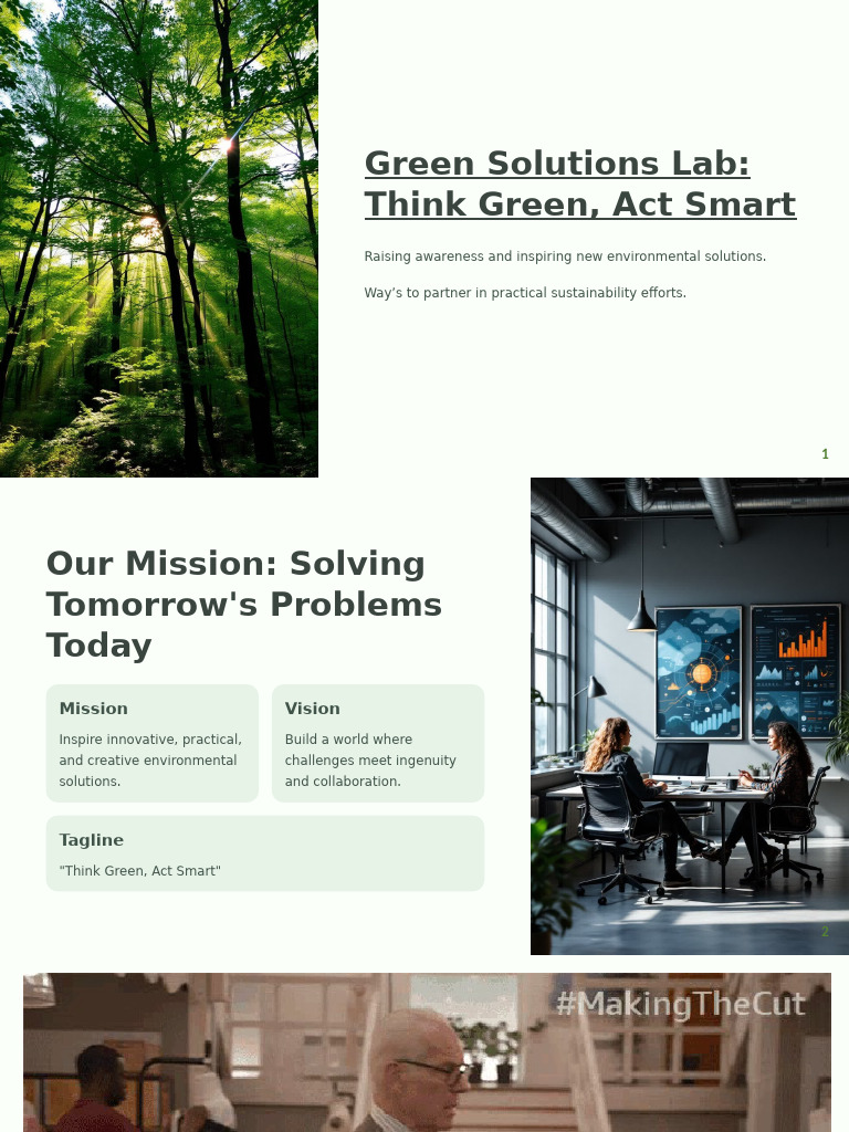 Green Solutions Lab: Sustainable Innovations | PDF | Sustainability | Waste