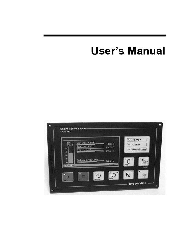 DCU 305 Diesel Engine Control Manual | PDF | Switch | Computer Terminal