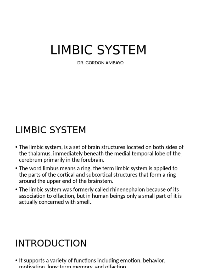 Overview of the Limbic System Functions | PDF | Limbic System | Hippocampus