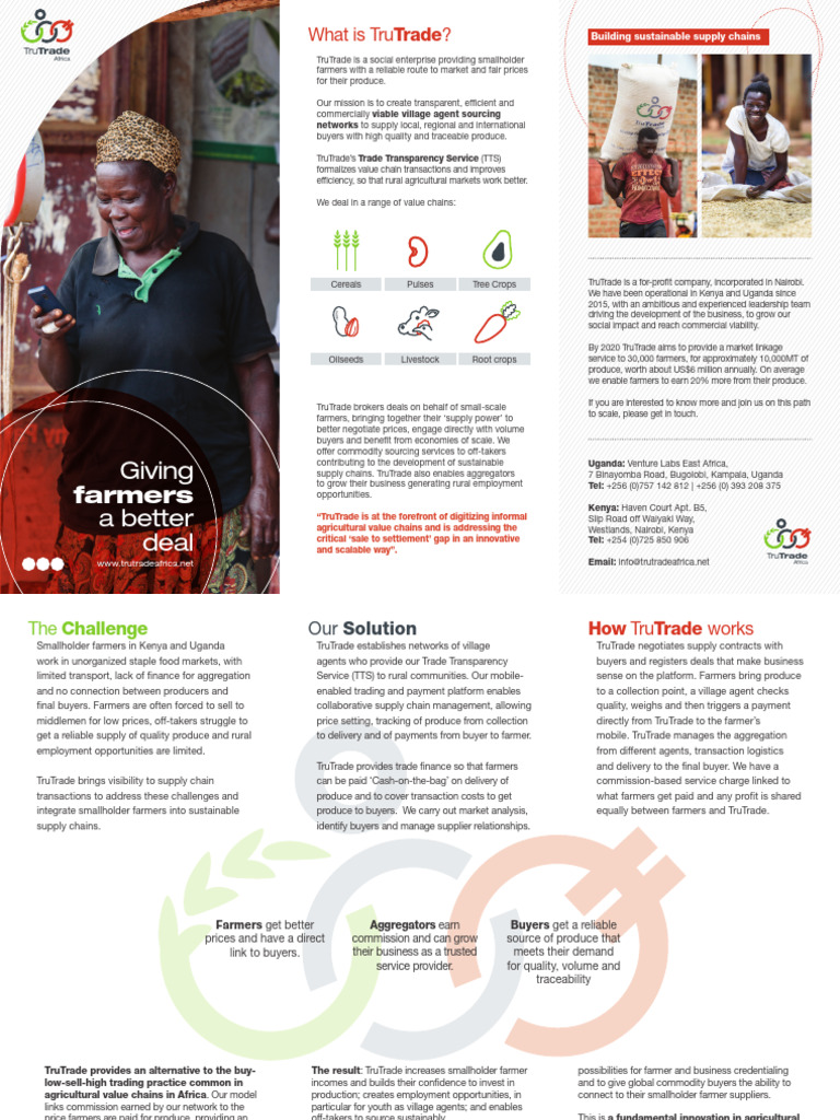 TruTrade: Empowering Farmers in Africa | PDF | Supply Chain | Economies