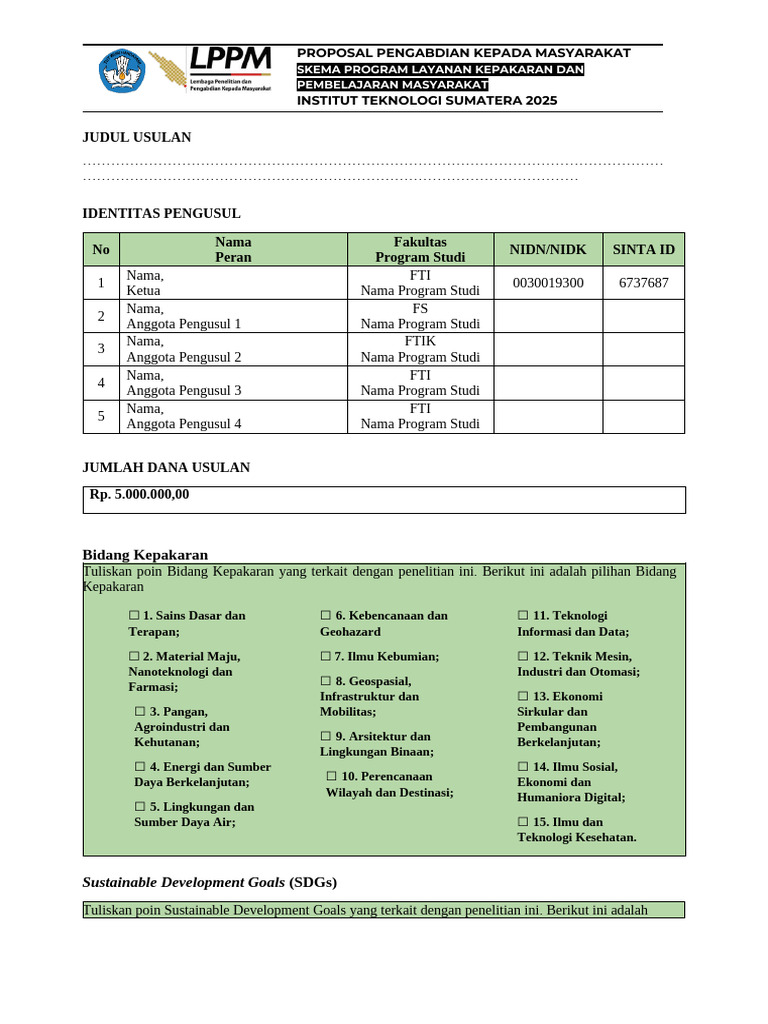 Template Proposal PKM 2025 | PDF