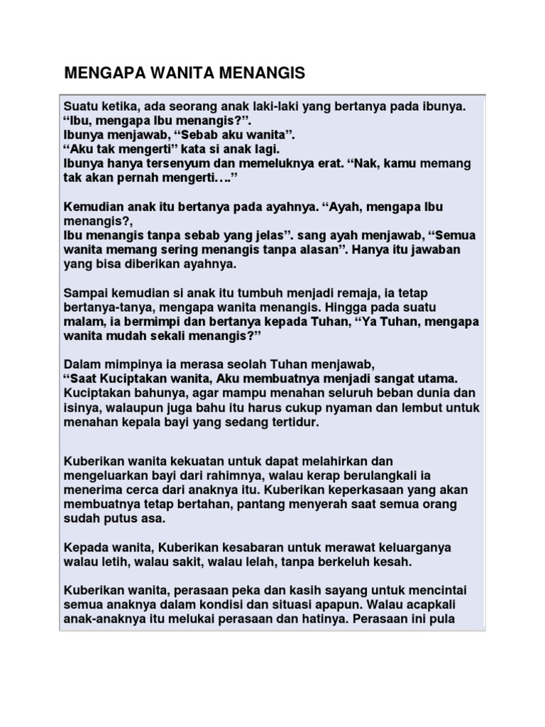 Mengapa Wanita Menangis Pdf
