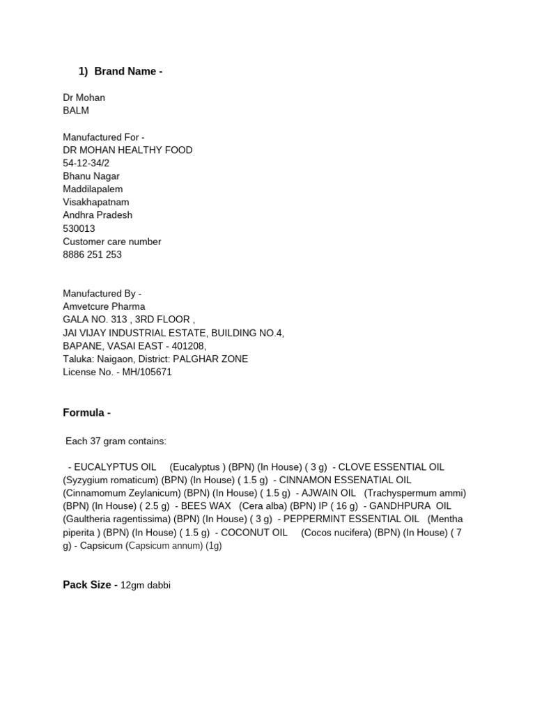 Third Party Manufacturing Details | PDF