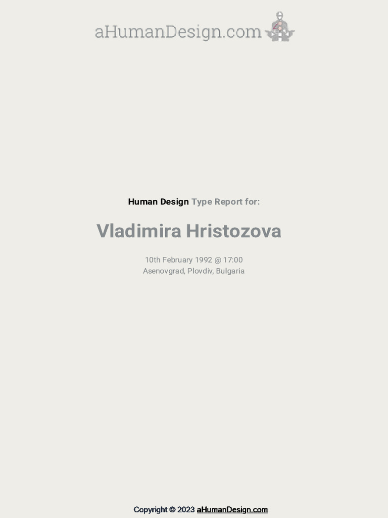 Human Design Type Report | PDF | Wisdom | Personal Development