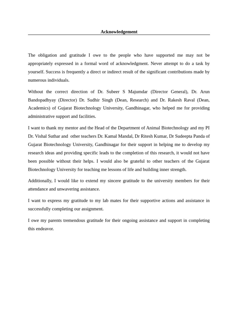 Acknowledgement | PDF