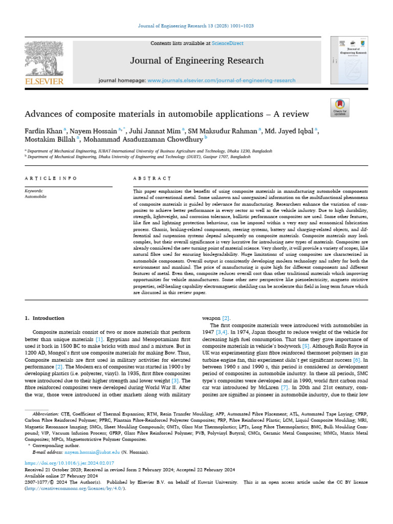 Advances in Automotive Composite Materials | PDF | Composite Material ...