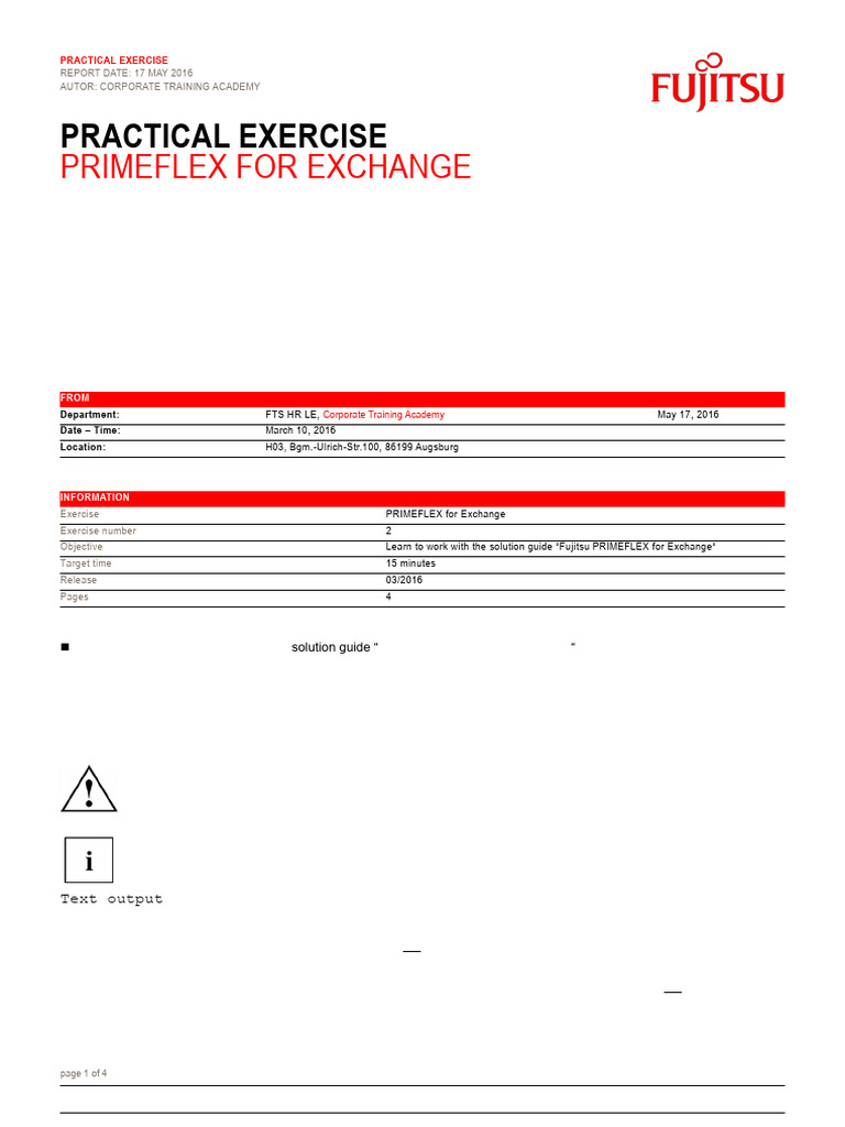 PRIMEFLEX for Exchange Exercise Guide | PDF | Software | Computer Science