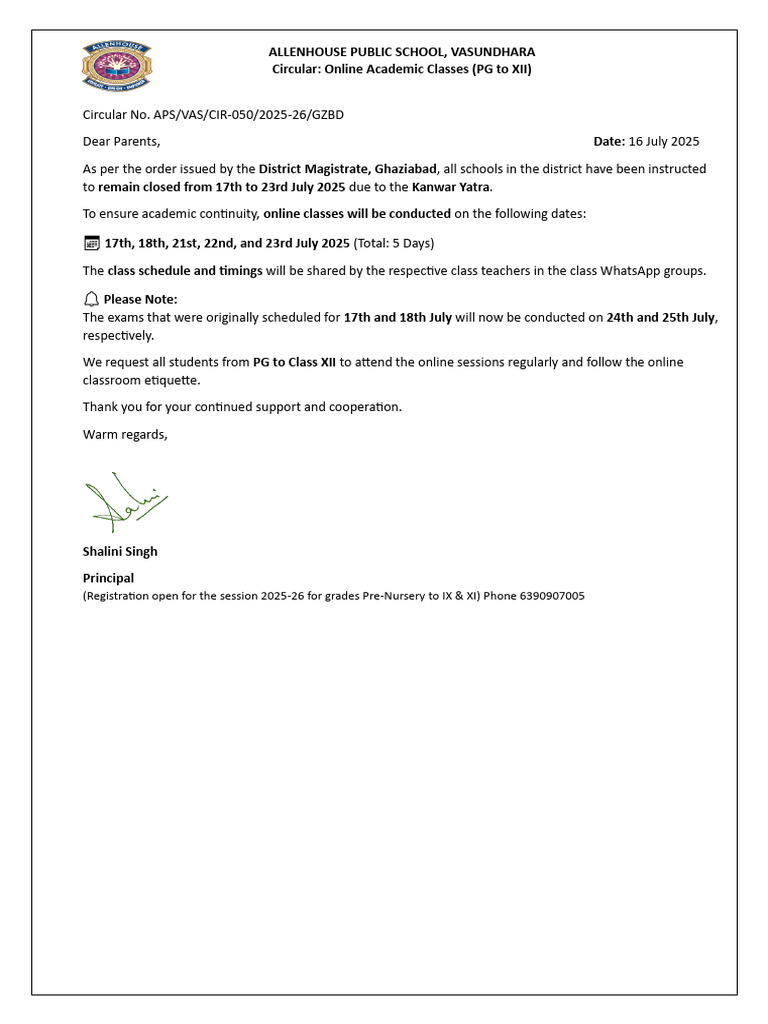 Online Classes During School Closure | PDF