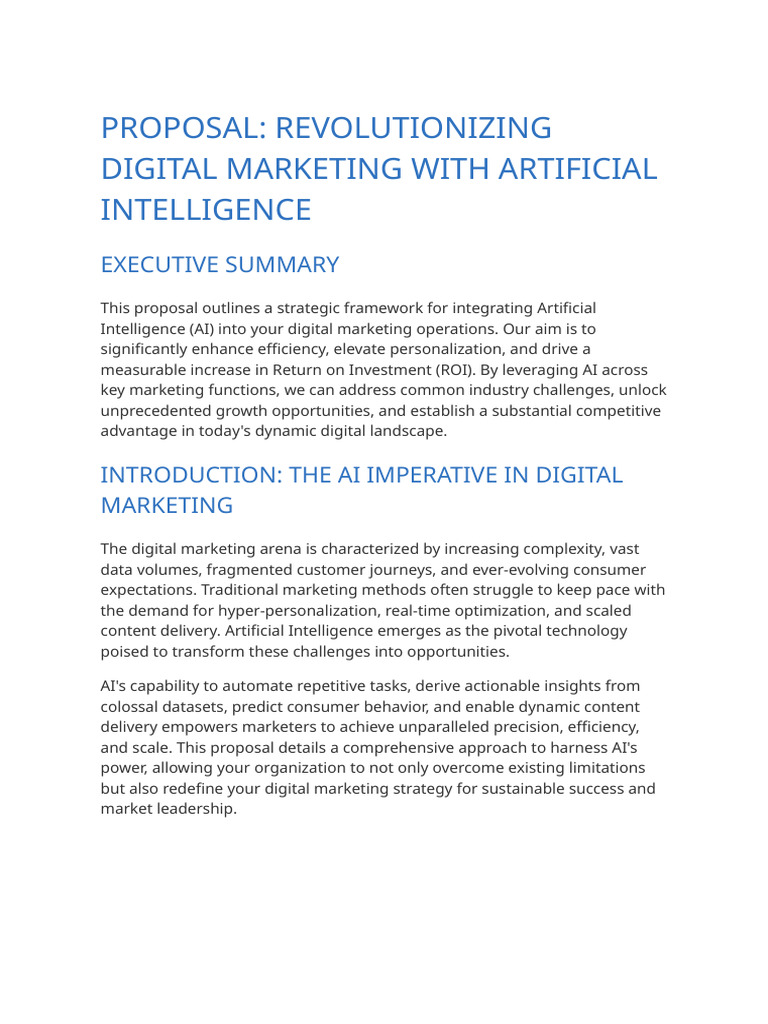 AI in Digital Marketing Proposal (2) | PDF | Artificial Intelligence ...